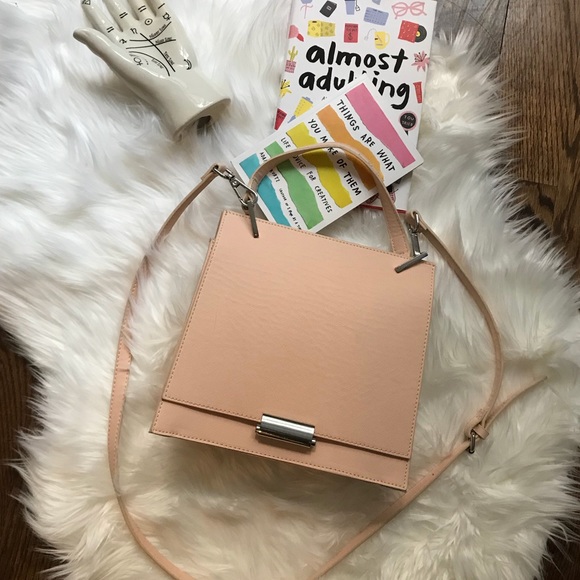 Zara Handbags - ZARA faux leather light pink City Tote Bag